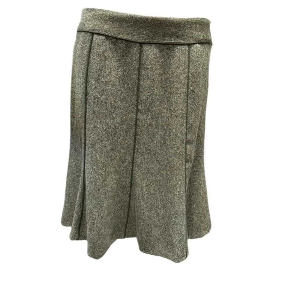 Jessica NWT Vintage Lined MIDI Green Flare Skirt Size 10P